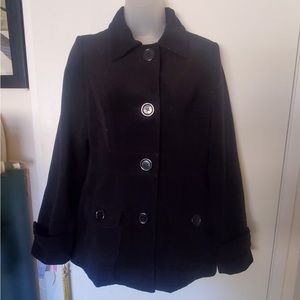 Black Lined Button Coat Women’s Large